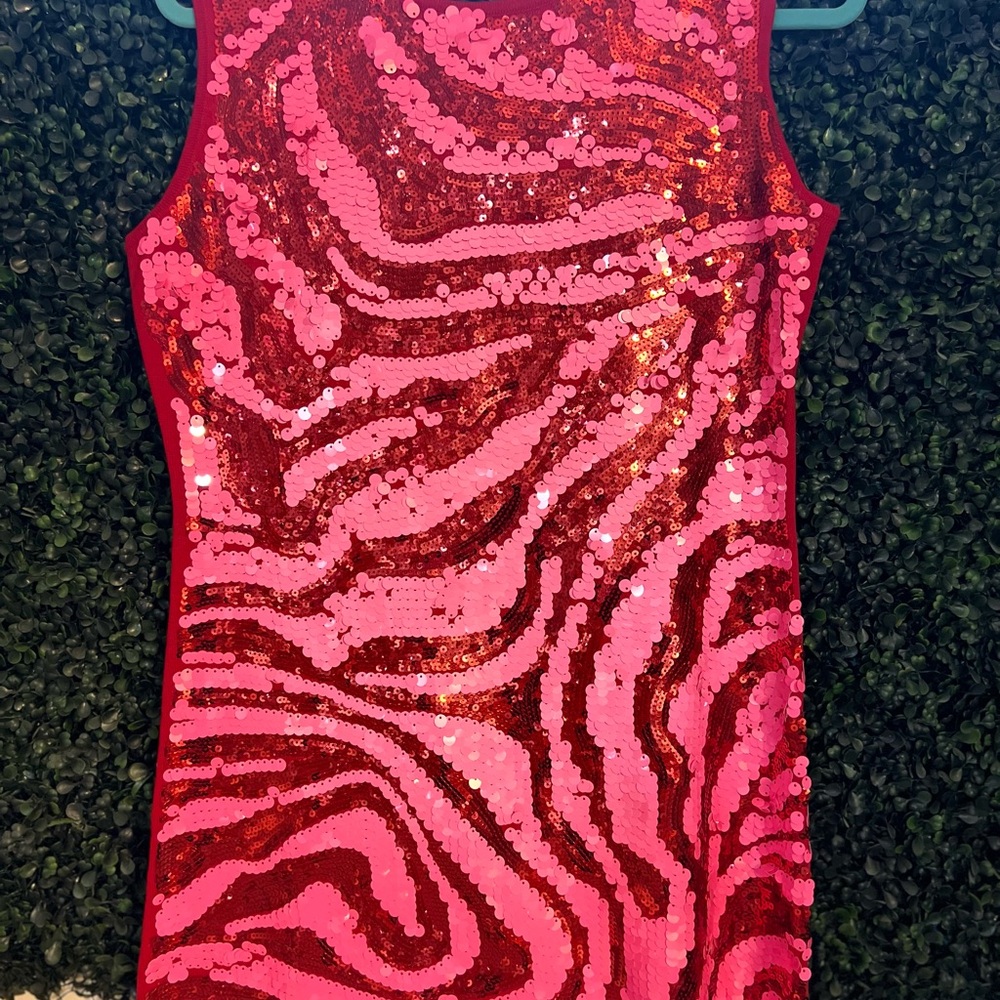Sequin Zebra Print Dress